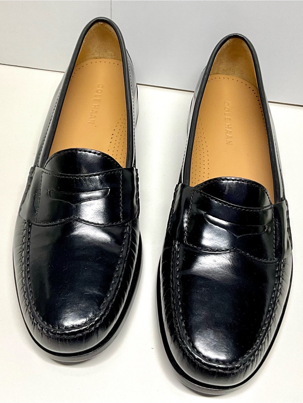 Cole Haan Black Leather Classic Penny Loafers